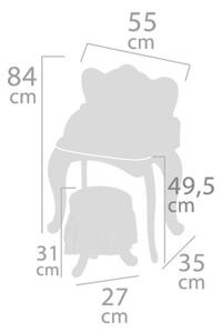Dřevěný toaletní stolek se zrcadlem a dřevěnou židličkou Mag