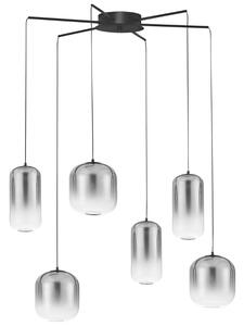 Kouřově šedé skleněné závěsné LED světlo Nova Luce Aelia 72 cm