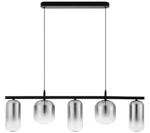 Kouřově šedé skleněné závěsné LED světlo Nova Luce Aelia 95 cm
