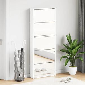 VidaXL Botník se zrcadlem 5patrový 63 x 17 x 169,5 cm [273937] Barva: Bílá