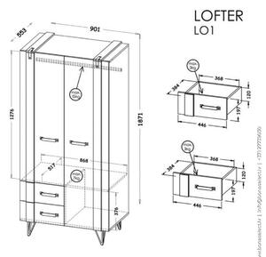 Šatní skříň Lofter LO1