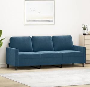 VidaXL 3místná pohovka 180 cm samet [359217] Barva: Modrá