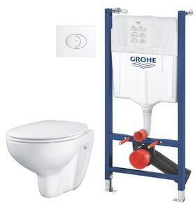 Sada WC mísa se sedátkem s pomalým sklápěním Grohe Bau Ceramic 39351000, podomítkový WC modul Grohe Solido 38971000, 38506SH0