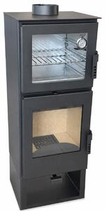 VERSO Sophia F Inox krbová kamna s nerezovou troubou, 7,5 kW, A+, Äerná