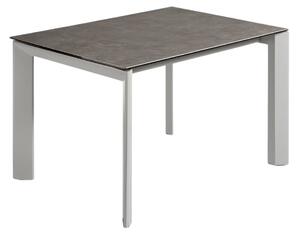 Šedý keramický rozkládací jídelní stůl Kave Home Axis III. 120/180 x 80 cm