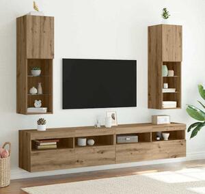VidaXL TV skříňky s LED osvětlením 2 ks 30,5 x 30 x 102 cm [837022] Barva: dub artisan