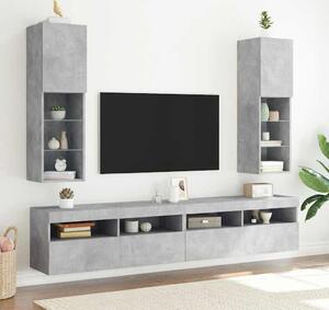 VidaXL TV skříňky s LED osvětlením 2 ks 30,5 x 30 x 102 cm [837022] Barva: Betonová šedá