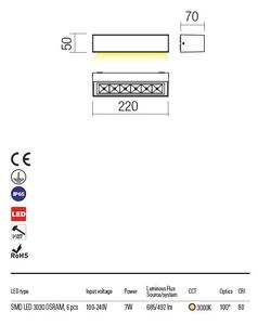 Redo Nástěnné LED svítidlo AROOS, d. 22 cm, IP65 Barva: Rezavá - hnědá