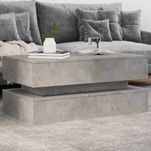 VidaXL Konferenční stolek s LED osvětlením 90 x 50 x 40 cm [839866] Barva: Betonová šedá