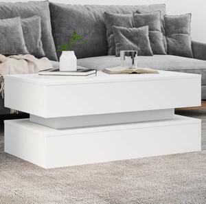 VidaXL Konferenční stolek s LED osvětlením 90 x 50 x 40 cm [839866] Barva: Bílá
