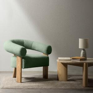 Tmavě zelené designové křeslo KOKEI, dub Now or never 37