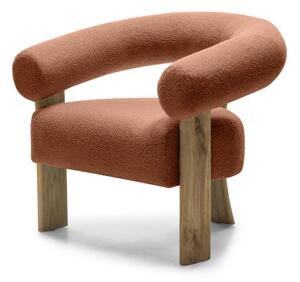 Hnědé designové křeslo KOKEI, dub Now or never 54