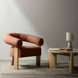 Hnědé designové křeslo KOKEI, dub Now or never 54