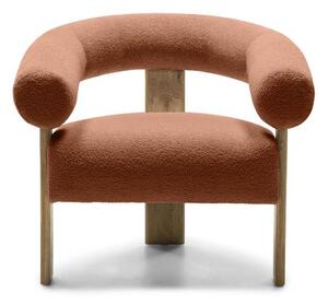 Hnědé designové křeslo KOKEI, dub Now or never 54
