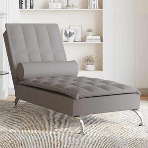 VidaXL Masážní lenoška s podhlavníkem textil [379447] Barva: taupe