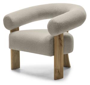 Béžové designové křeslo KOKEI, dub Now or never 06
