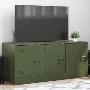 VidaXL TV skříňka 99 x 39 x 44 cm ocel [841647] Barva: Olivově zelená