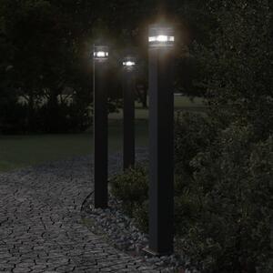 VidaXL Venkovní stojací lampa s čidlem černá 110 cm hliník [4006403]
