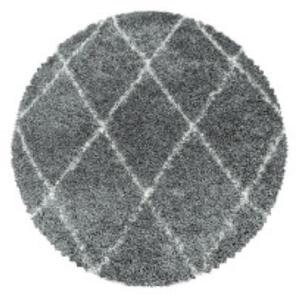 Kusový koberec Alvor Shaggy 3401 grey kruh 200x200 cm