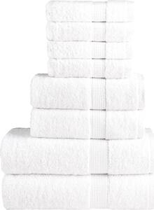 VidaXL 8dílná sada ručníků Premium SOLUND 600 g/m² [137541] Barva: Bílá