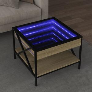 VidaXL Konferenční stolek s Infinity LED 50 x 50 x 38 cm [847697] Barva: dub sonoma
