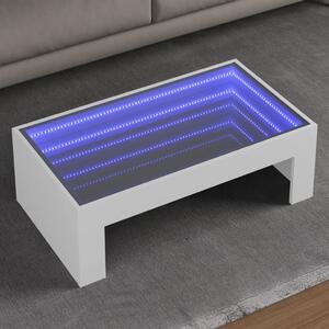 VidaXL Konferenční stolek s Infinity LED 90 x 50 x 30 cm [847616] Barva: Bílá