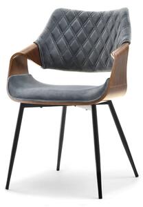 Designová jídelní židle NENET - ořech / šedá / černá