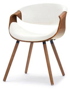 Designová jídelní židle SAROLTA - ořech / krémová