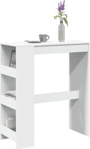 VidaXL Barový stůl s regály 90 x 40 x 103,5 cm kompozit [854377] Barva: Bílá
