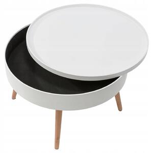 Konferenční stolek ModernHome kulatý 60 x 60 x 40cm bílý