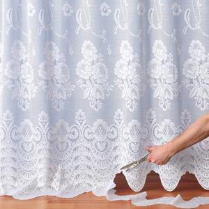 Blancheporte Žakárová upravitelná záclona, s motivem květů bílá 420x240 cm