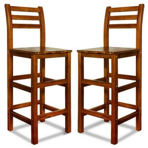 FurniGO Sada 2 barových židlí - akát