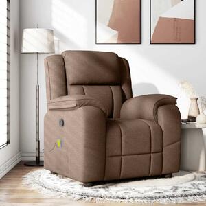 VidaXL Masážní polohovací křeslo textil [4015714] Barva: Hnědá