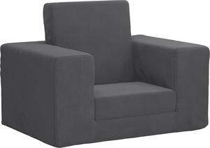 VidaXL Dětská rozkládací pohovka měkký plyš [4104786] Barva: antracitová