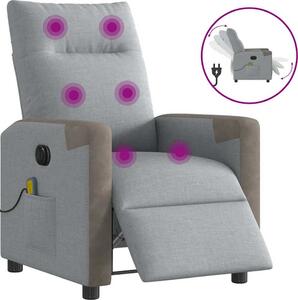 VidaXL Elektrické masážní polohovací křeslo textil [3324085] Barva: světle šedá