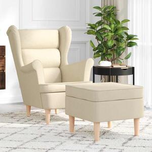 VidaXL Křeslo s podnožkou textil [3307991] Barva: krémová