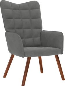 VidaXL Relaxační křeslo samet [4016814] Barva: Tmavě šedá
