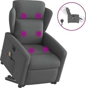 VidaXL Elektrické zvedací masážní polohovací křeslo textil [3303164] Barva: Tmavě šedá