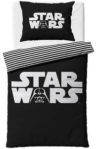 Černobílé bavlněné ložní povlečení Star Wars - motiv The Dark Force - 100% bavlna - 70 x 90 cm + 140 x 200 cm