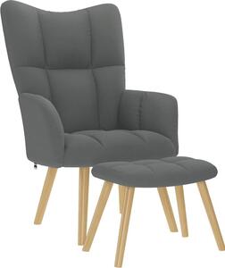 VidaXL Relaxační křeslo s podnožkou textil [4016785] Barva: Tmavě šedá