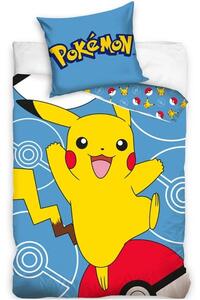 Bavlněné ložní povlečení Pokémon Pikachu a Pokéball - 100% bavlna Renforcé - 70 x 90 cm + 140 x 200 cm