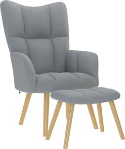 VidaXL Relaxační křeslo s podnožkou textil [4016785] Barva: světle šedá