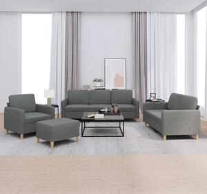 VidaXL 4dílná sedací souprava s poduškami textil [3202068] Barva: Tmavě šedá