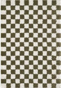 Tmavě zelený/krémový koberec 120x170 cm Grida – ESTE
