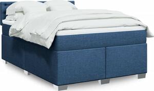 VidaXL Box spring postel s matrací 160x200 cm textil [3288254] Barva: Modrá