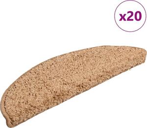 VidaXL Schodové rohože 20 ks 56 x 17 x 3 cm , půlkulaté [3365841] Barva: Béžová
