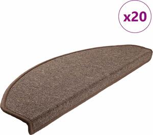 VidaXL Samolepicí schodové rohože 20 ks 65 x 24 x 4 cm [3365793] Barva: kávová hnědá