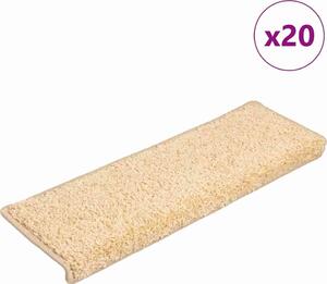 VidaXL Schodové rohože 20 ks 65 x 21 x 4 cm s obdélníkovým okrajem [3365857] Barva: krémová