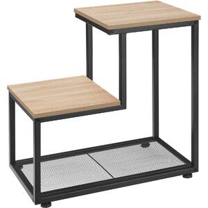 Tectake Odkládací stolek Halifax 60,5x35,5x60,5cm - Industrial světlé dřevo, dub Sonoma
