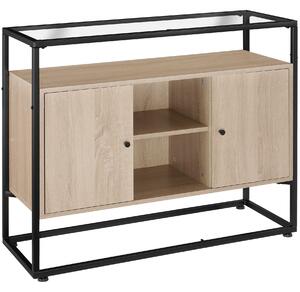 Tectake Komoda Oldham 100x38x80,5cm - Industrial světlé dřevo, dub Sonoma